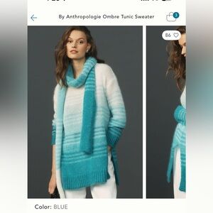 Anthropologie Gradient Blue Sweater